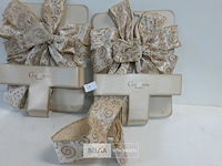 2 x strik goud/wit 30 cm met staart van 1 m - afbeelding 3 van  3
