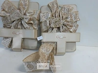2 x strik goud/wit 30 cm met staart van 1 m - afbeelding 3 van  3
