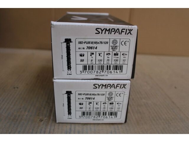2 x sympafix betonschroef sb2-plus 8(10)x75/120, met zeskantkop (50st) - afbeelding 2 van  6