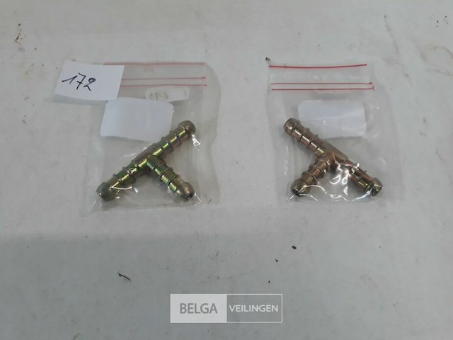 2 x t-stuk 8mm voor gas of drukslang - afbeelding 1 van  3