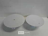 2 x taartschotel porselein op voet - afbeelding 2 van  3