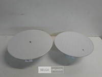 2 x taartschotel porselein op voet - afbeelding 1 van  3