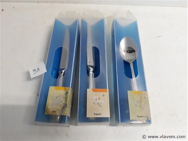 2 x tafelmes 24 cm + 1 x tafellepel 20 cm 18/10 6 stuks - afbeelding 1 van  2
