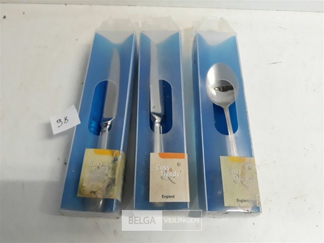 2 x tafelmes 24 cm & 1 x tafellepels - afbeelding 2 van  3