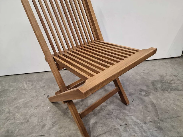 2 x teak vouwstoel classic naturel opklapbaar - afbeelding 4 van  4