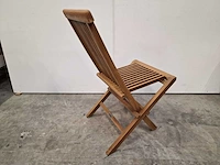 2 x teak vouwstoel classic naturel opklapbaar - afbeelding 2 van  4