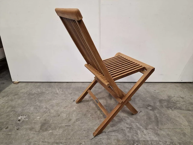 2 x teak vouwstoel classic naturel opklapbaar - afbeelding 2 van  4
