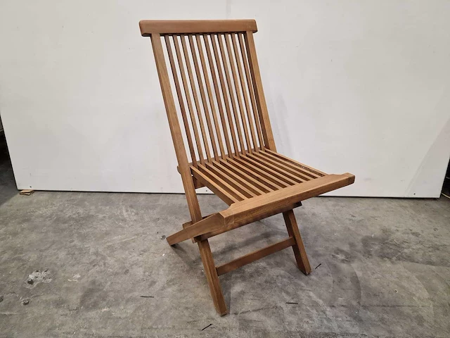 2 x teak vouwstoel classic naturel opklapbaar - afbeelding 3 van  4