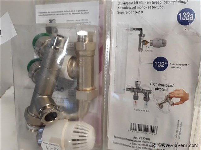 2 x thermostaat radiatorkraan 2 buis alpex 16 mm ½ - afbeelding 2 van  2