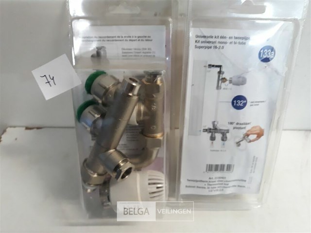 2 x thermostaat radiatorkraan 2 buis alpex 16 mm ½ - afbeelding 2 van  3