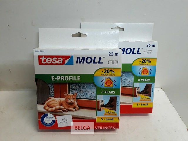 2 x tochtband rubber bruin 9x1-3,5mm 25 m tesa - afbeelding 1 van  3