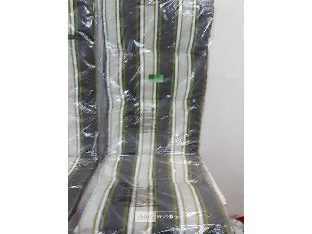 2 x tuinkussen hoge rug 75x50x50 cm groen met lijnen - afbeelding 3 van  3