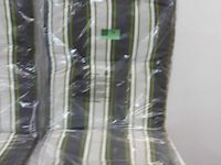 2 x tuinkussen hoge rug 75x50x50 cm groen met lijnen - afbeelding 3 van  3
