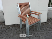 2 x tuinstoel aluminium/teak met leuning - afbeelding 3 van  3