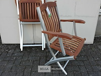 2 x tuinstoel opklapbaar aluminium/teak met leuning - afbeelding 3 van  3