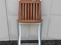 2 x tuinstoel opklapbaar aluminium/teak - afbeelding 3 van  3