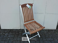 2 x tuinstoel opklapbaar aluminium/teak - afbeelding 2 van  3