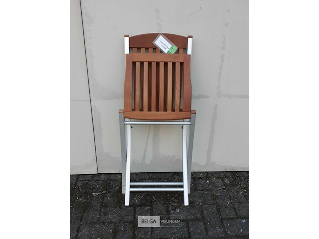 2 x tuinstoel opklapbaar aluminium/teak - afbeelding 3 van  3