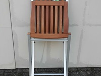 2 x tuinstoel opklapbaar aluminium/teak - afbeelding 3 van  3