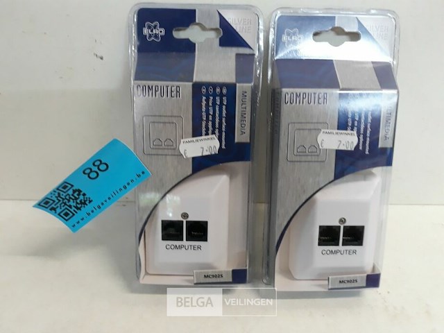 2 x utp contactdoos opbouw vast netwerk - afbeelding 1 van  3