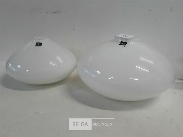 2 x vaas glas wit ufo 2 assorti - afbeelding 3 van  3
