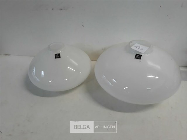 2 x vaas glas wit ufo 2 assorti - afbeelding 2 van  3