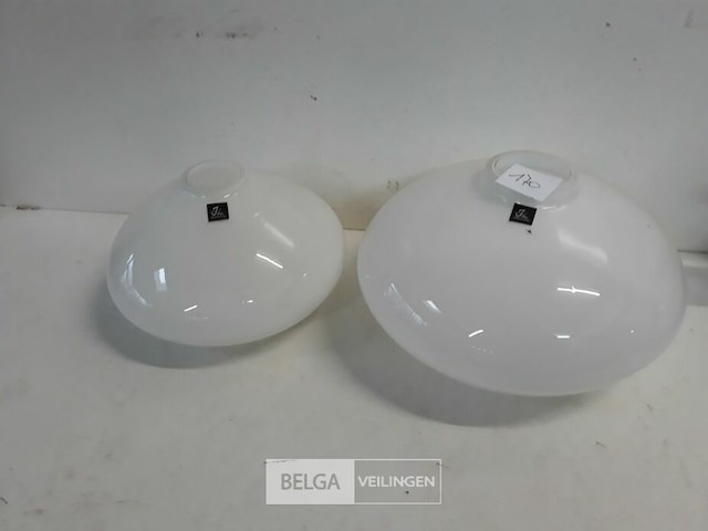 2 x vaas glas wit ufo 2 assorti - afbeelding 2 van  3