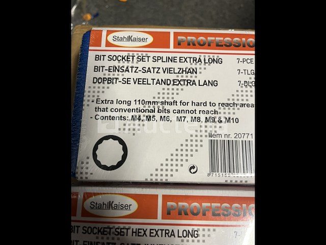 2 x verlengde bit dopset veeltand en inbus - afbeelding 2 van  4