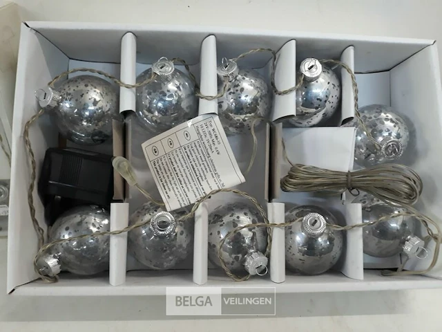 2 x verlichte kerstballen 10 stuks met led lampje - afbeelding 3 van  3