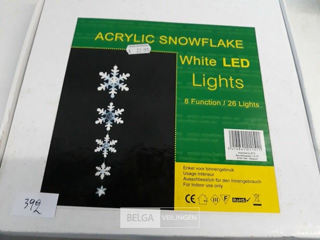 2 x verlichte sneeuwvlokken led helder wit - afbeelding 3 van  3