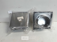 2 x verluchtingsrooster 18x18 cm met klep rvs - afbeelding 1 van  3