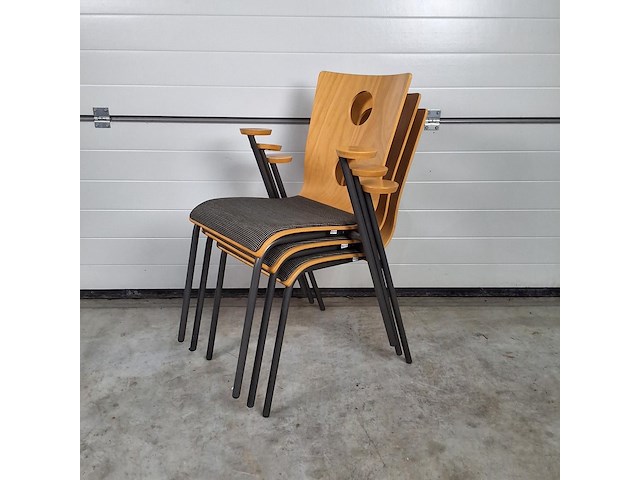 2 x vintage stoel drisag occhio van roel vandebeek voor drisag met armleuning - afbeelding 6 van  6