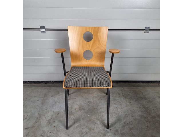 2 x vintage stoel drisag occhio van roel vandebeek voor drisag met armleuning - afbeelding 2 van  6