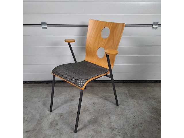 2 x vintage stoel drisag occhio van roel vandebeek voor drisag met armleuning - afbeelding 3 van  6