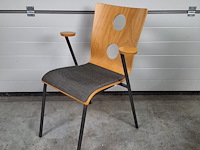 2 x vintage stoel drisag occhio van roel vandebeek voor drisag met armleuning - afbeelding 3 van  6