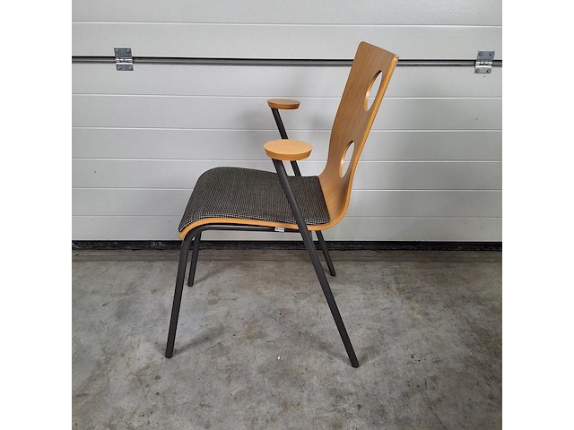 2 x vintage stoel drisag occhio van roel vandebeek voor drisag met armleuning - afbeelding 4 van  6