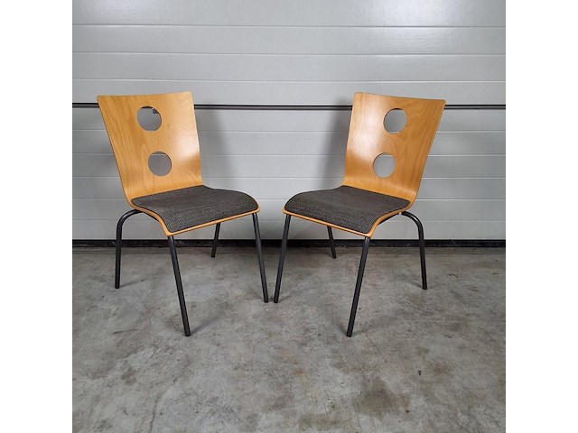 2 x vintage stoel drisag occhio van roel vandebeek voor drisag zonder armleuning - afbeelding 1 van  7