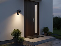2 x wandlamp modern rechthoekig gu10 fitting zand zwart waterdicht met sensor - afbeelding 2 van  8