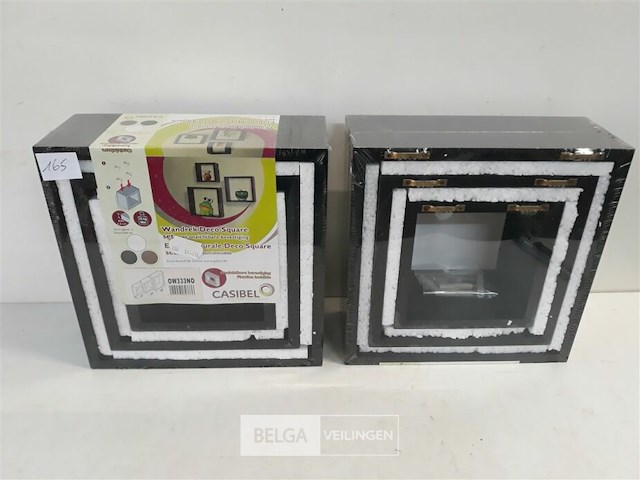 2 x wandrek vierkant bruin 3 delig - afbeelding 2 van  3