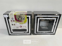 2 x wandrek vierkant bruin 3 delig - afbeelding 1 van  3