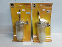 2 x wc borstel in glazen houder