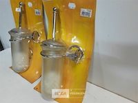 2 x wc borstel in glazen houder - afbeelding 3 van  3