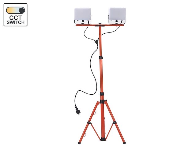 2 x werklamp 2x50w led 3in1 kleur cct breedstraaler waterdicht met tripod - afbeelding 1 van  7
