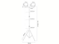2 x werklamp 2x50w led 3in1 kleur cct breedstraaler waterdicht met tripod - afbeelding 6 van  7