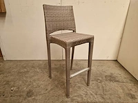 2 x wicker barstoel bo - grey sand wicker hdpe - alu frame - afbeelding 1 van  7