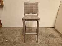 2 x wicker barstoel bo - grey sand wicker hdpe - alu frame - afbeelding 2 van  7