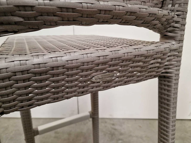 2 x wicker barstoel bo - grey sand wicker hdpe - alu frame - afbeelding 7 van  7