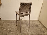 2 x wicker barstoel bo - grey sand wicker hdpe - alu frame - afbeelding 4 van  7