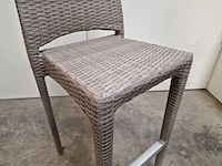 2 x wicker barstoel bo - grey sand wicker hdpe - alu frame - afbeelding 5 van  7