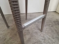 2 x wicker barstoel bo - grey sand wicker hdpe - alu frame - afbeelding 6 van  7